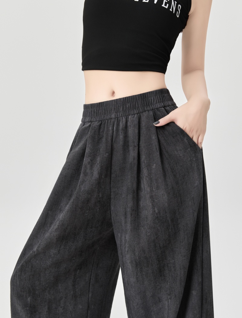 Thin flax summer straight pants wicking wide leg pants