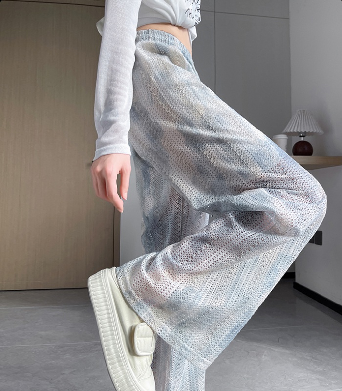 Lazy summer pants ice silk Casual wide leg pants for women