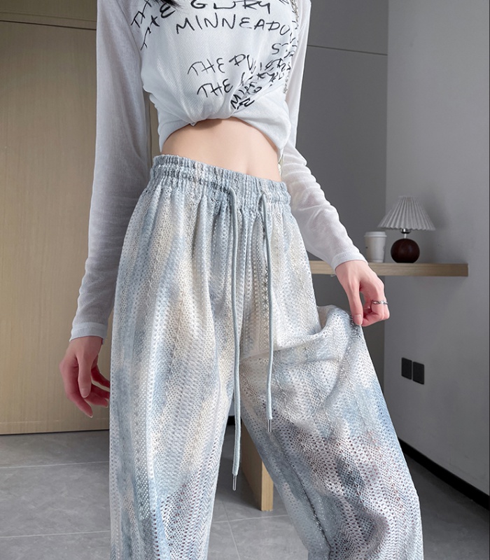 Lazy summer pants ice silk Casual wide leg pants for women