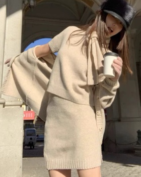 Short sleeve tops knitted coat 4pcs set for women