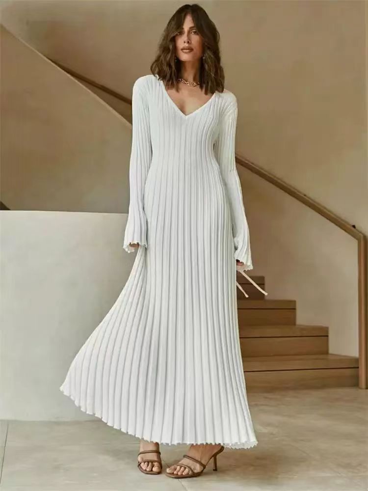 Slim American style long dress package hip dress