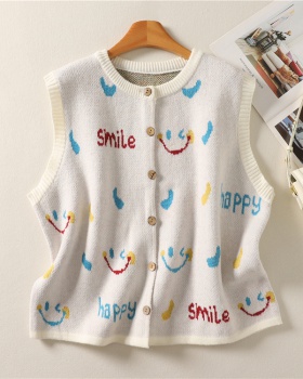 All-match smiley coat Casual waistcoat for women