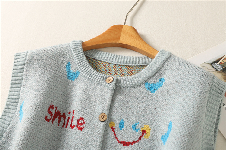 All-match smiley coat Casual waistcoat for women