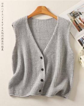 Pure knitted tops slim art waistcoat for women