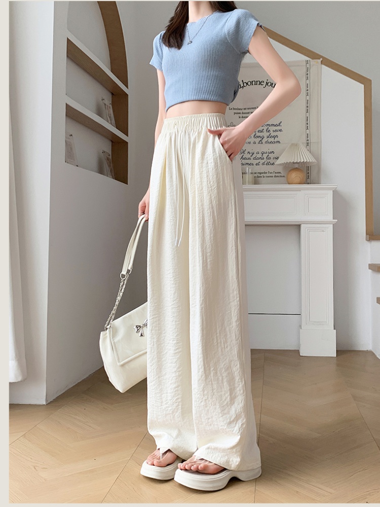 Casual drape wide leg pants straight summer pants for women