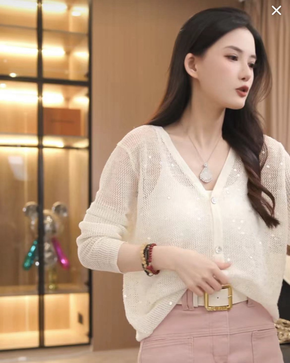 Summer Casual light tops knitted hollow cardigan