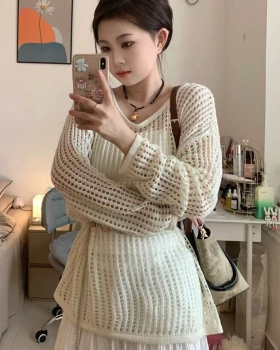 Korean style hollow sunscreen long sleeve Casual shirts