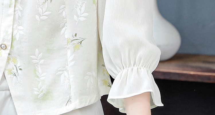 Short Chinese style small shirt short sleeve floral tops for women