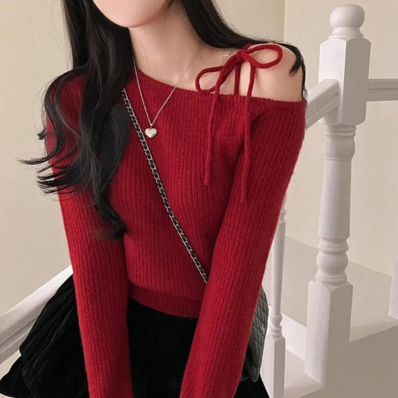 Korean style irregular frenum temperament sweater