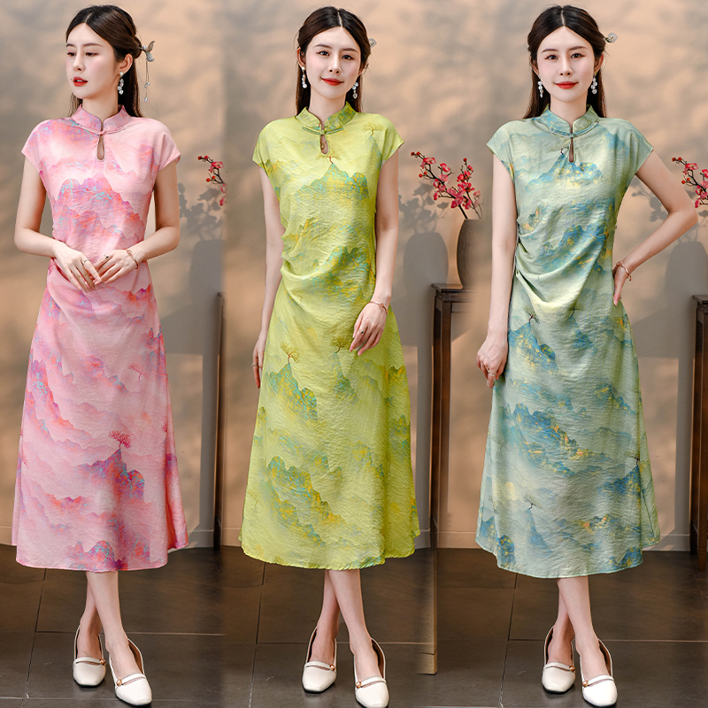 Slim retro dress Chinese style spring and summer cheongsam