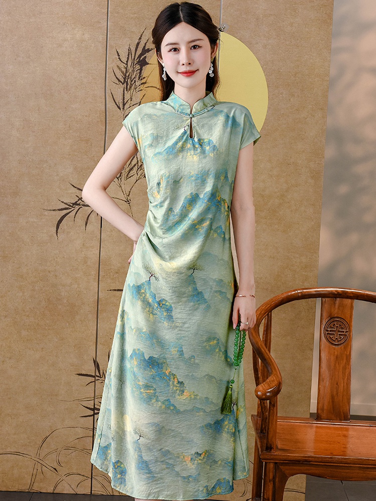 Slim retro dress Chinese style spring and summer cheongsam