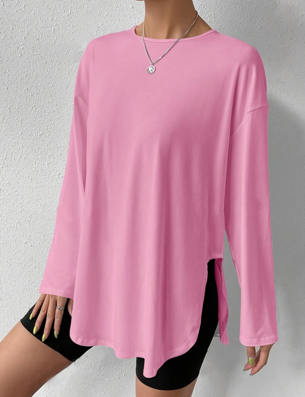 Pure simple long sleeve T-shirt European style spring tops