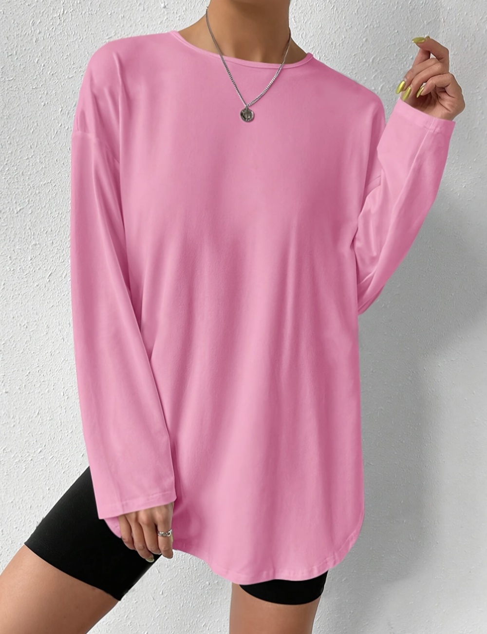 Pure simple long sleeve T-shirt European style spring tops