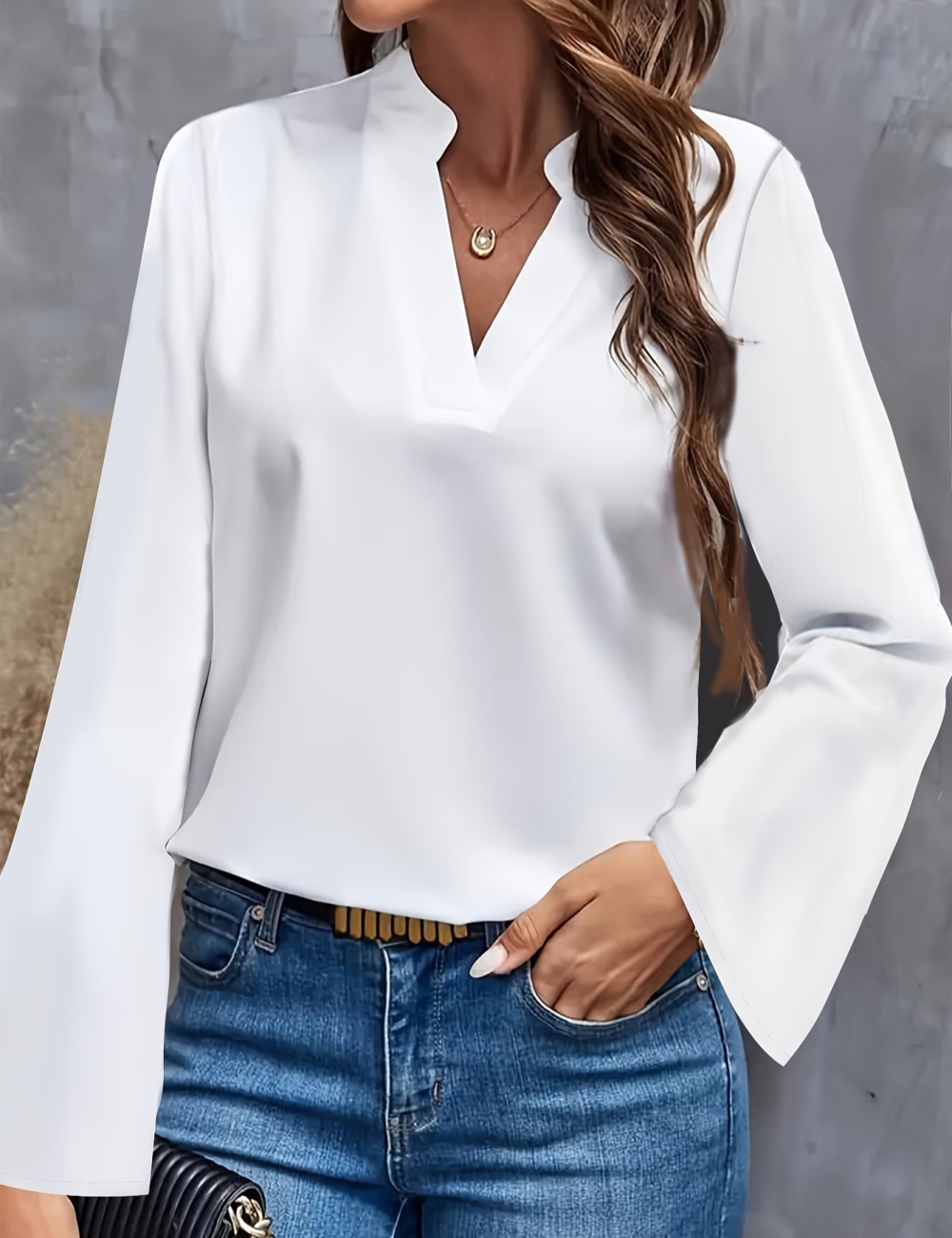 Fashion European style shirt pure simple tops