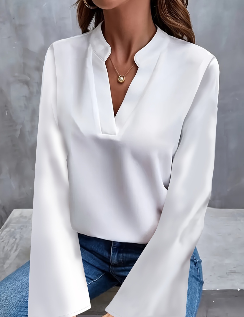 Fashion European style shirt pure simple tops