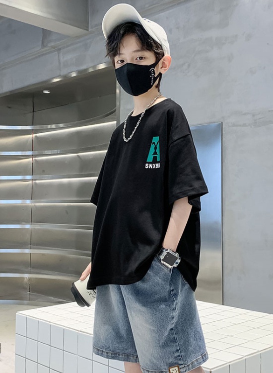 Boy summer denim handsome kids a set