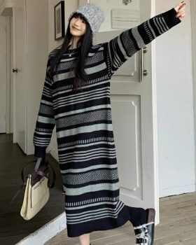 Stripe long dress dress for women