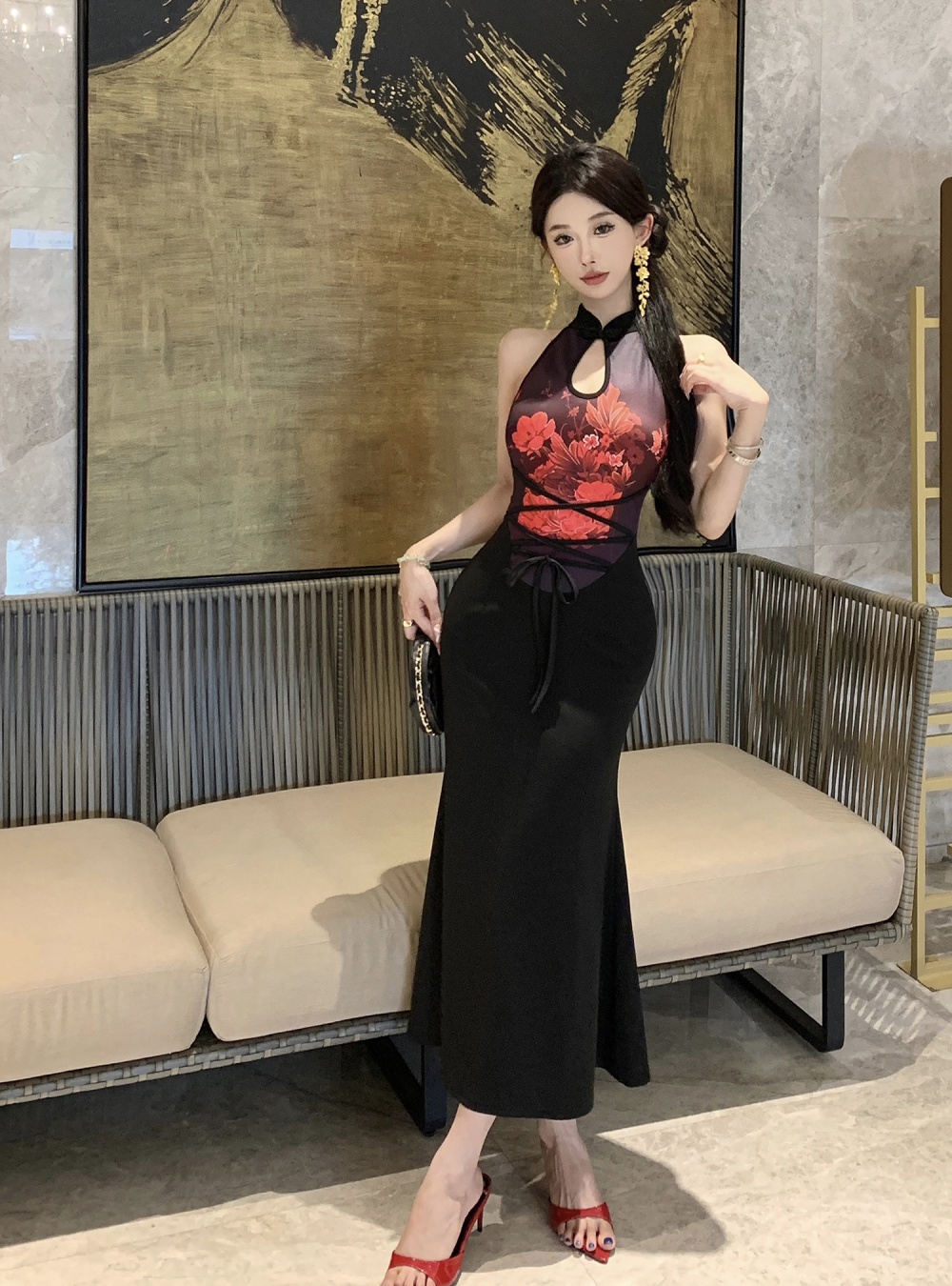 Maiden slim cheongsam summer retro dress