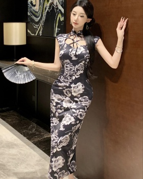 Sexy elegant retro summer Chinese style long cheongsam