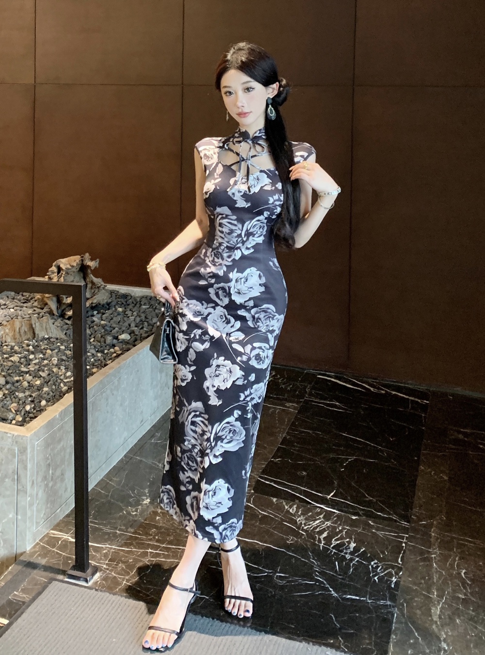 Sexy elegant retro summer Chinese style long cheongsam