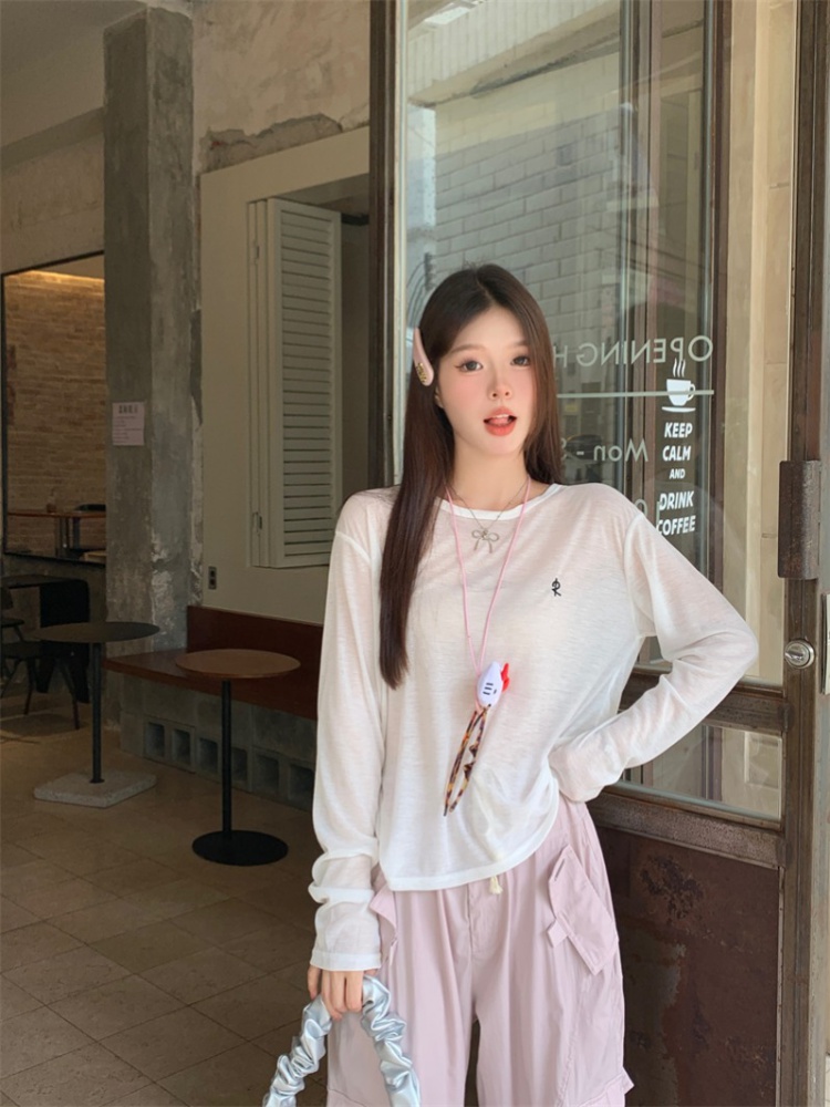 Embroidery air conditioning tops Casual shirts