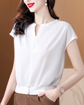Slim temperament tops light luxury Cover belly T-shirt for women