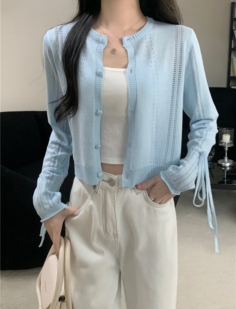 Knitted short sun shirt summer ice silk cardigan