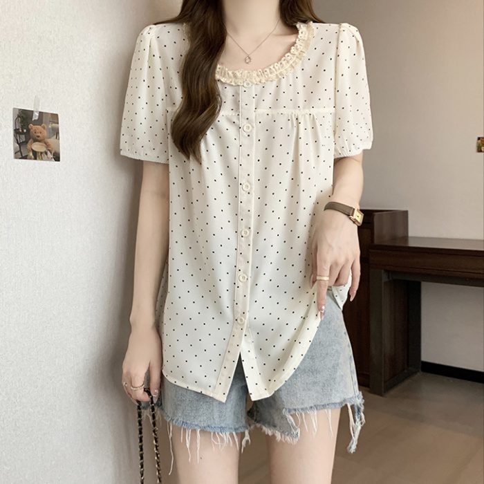 Show young lace fat fashion sweet summer small shirt for women