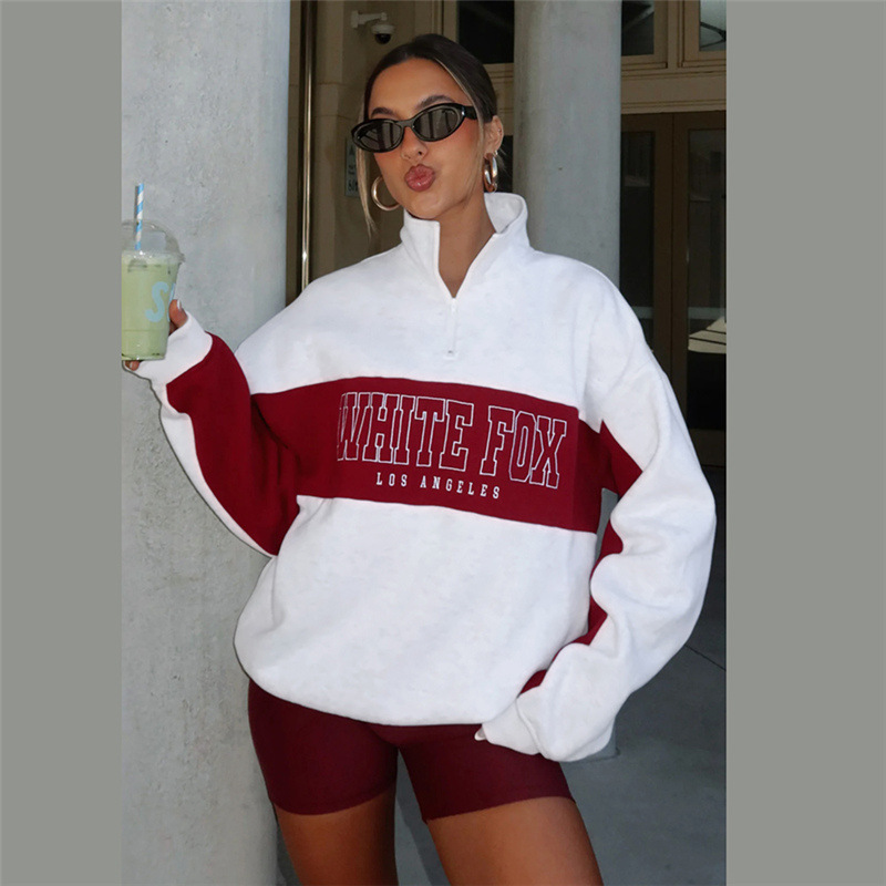 Bottoming mixed colors letters autumn hoodie for women