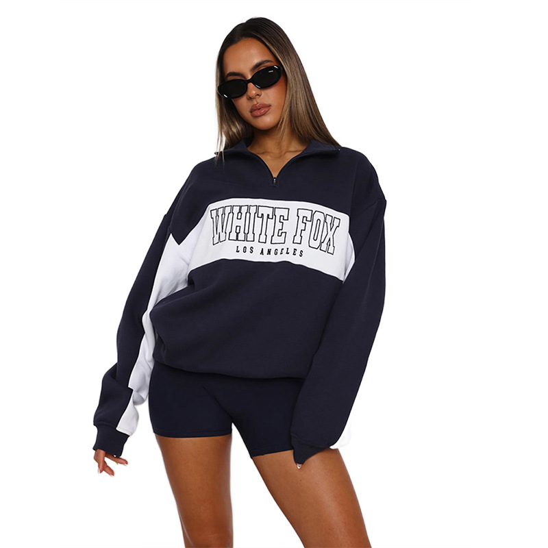 Bottoming mixed colors letters autumn hoodie for women