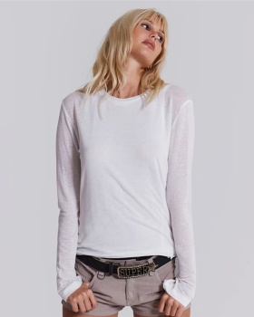 Pure round neck Casual pinched waist tops for women
