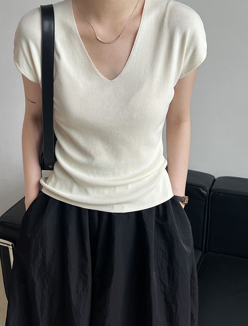 France style knitted sweater niche T-shirt for women