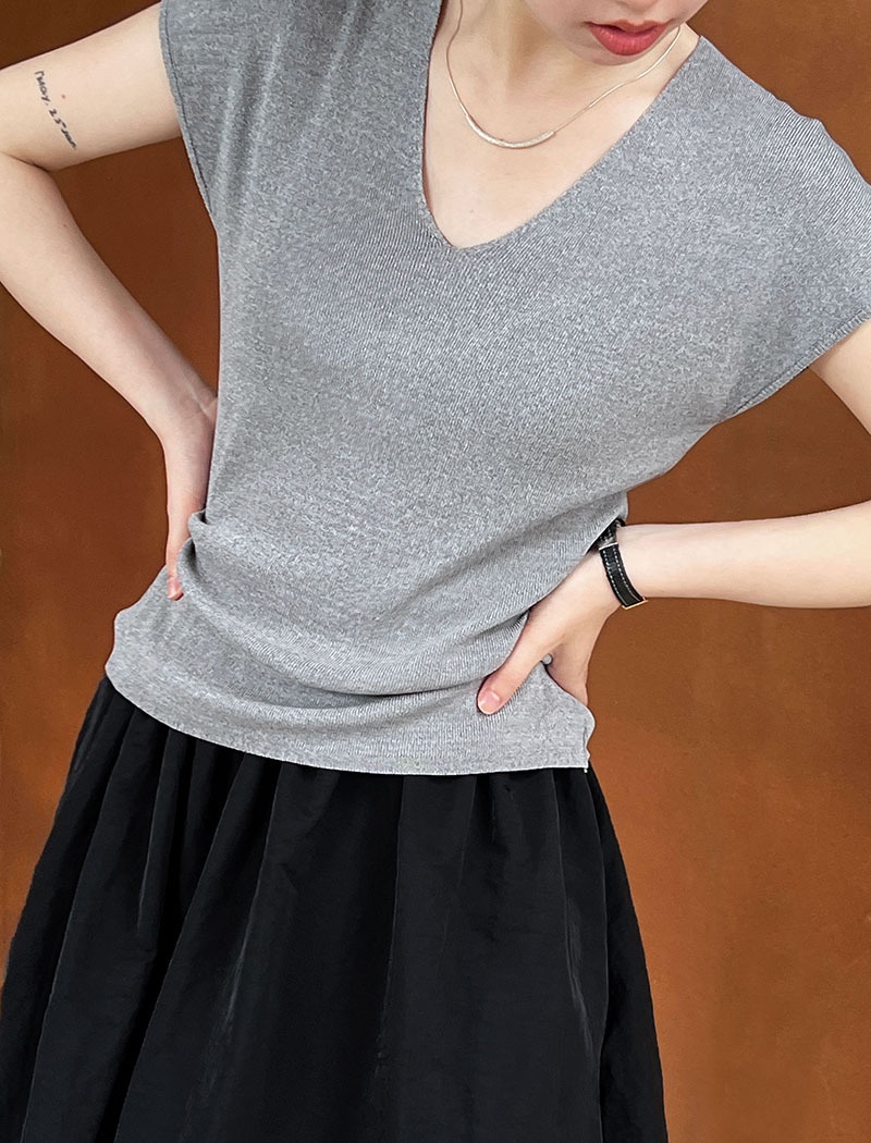 France style knitted sweater niche T-shirt for women