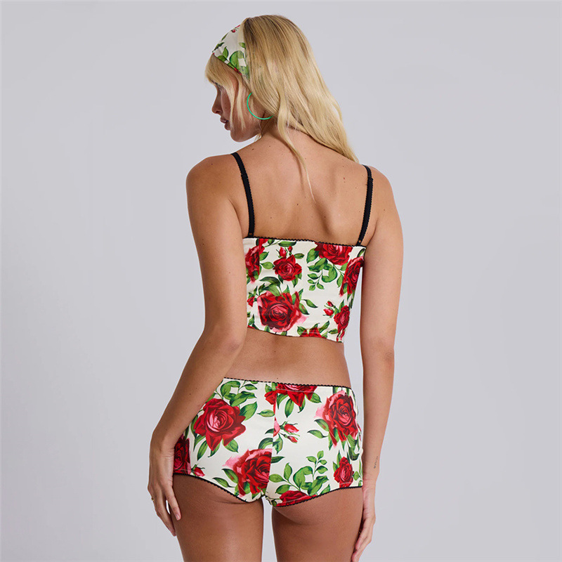 Summer sling high waist bottoming slim halter shorts a set