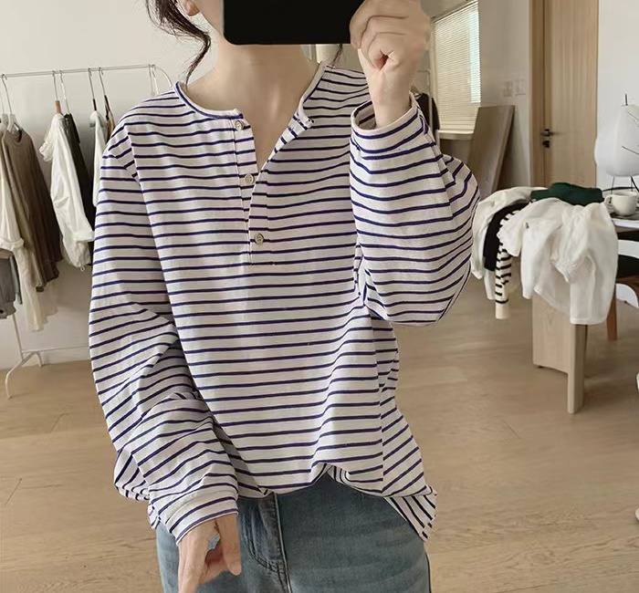 Large yard autumn tops loose long sleeve T-shirt for women