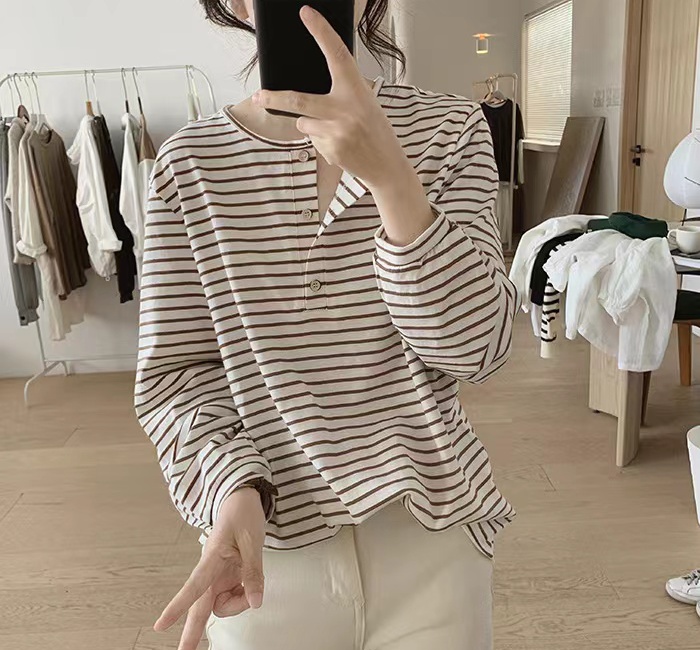 Large yard autumn tops loose long sleeve T-shirt for women