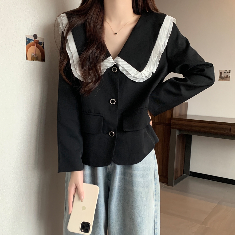 All-match chanelstyle mixed colors autumn jacket for women