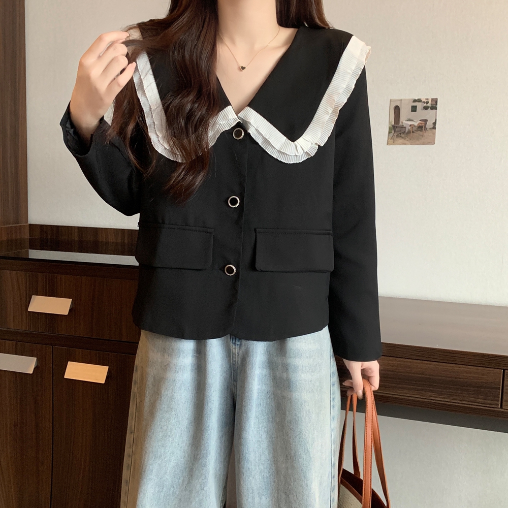 All-match chanelstyle mixed colors autumn jacket for women