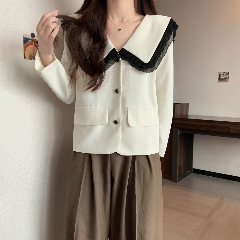 All-match chanelstyle mixed colors autumn jacket for women