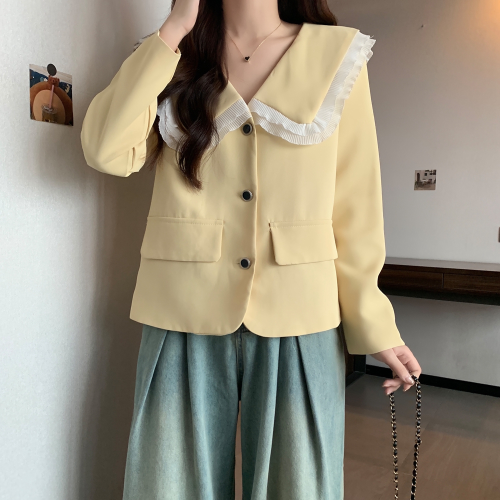 All-match chanelstyle mixed colors autumn jacket for women