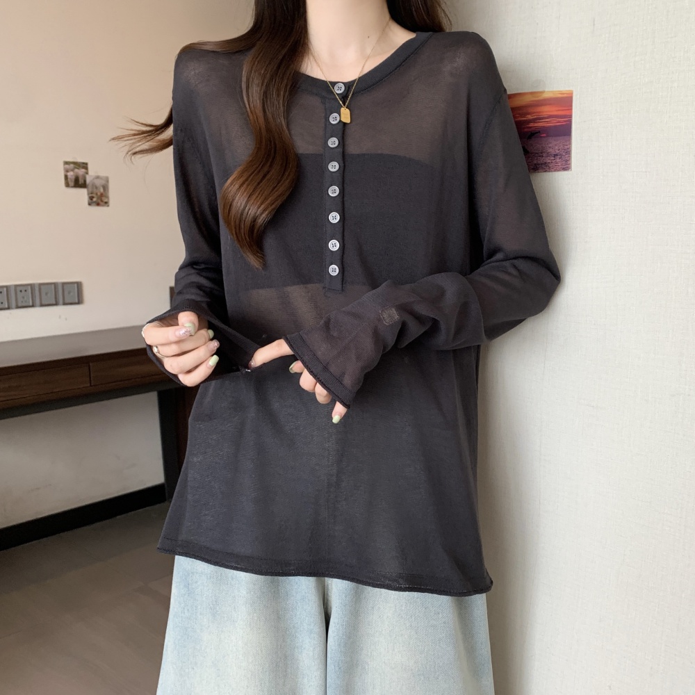 Sunscreen ice silk shirts autumn long sleeve smock