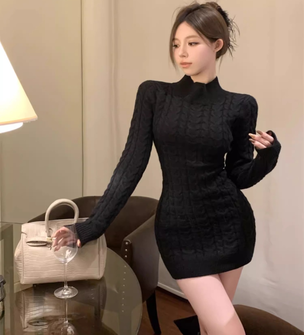 Twist sweater enticement dress for women