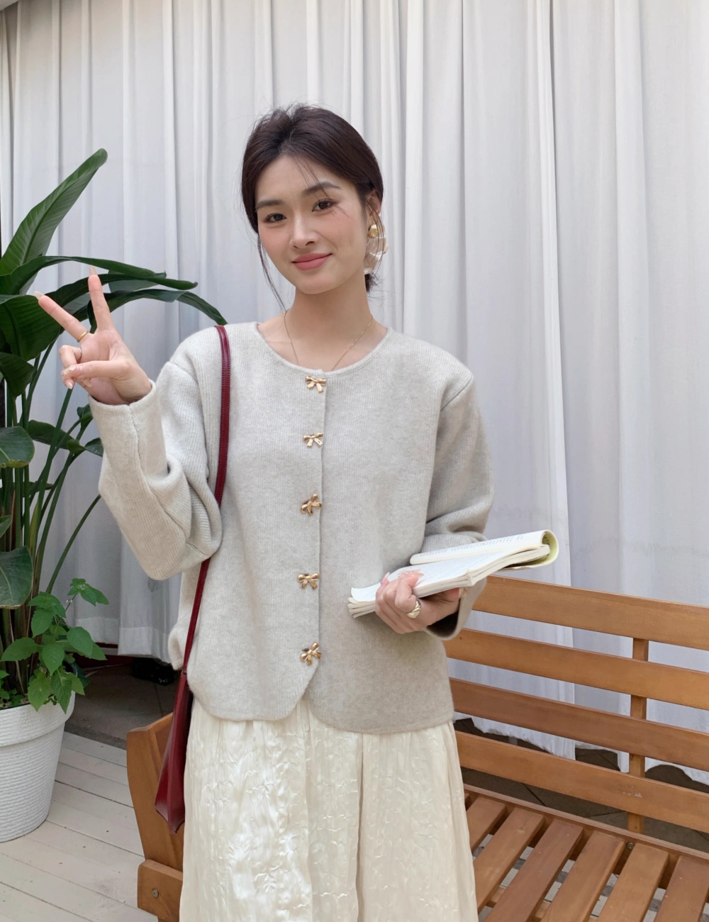 Spring butterfly buckle coat colors temperament cardigan