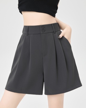 Black high waist shorts loose summer business suit for women