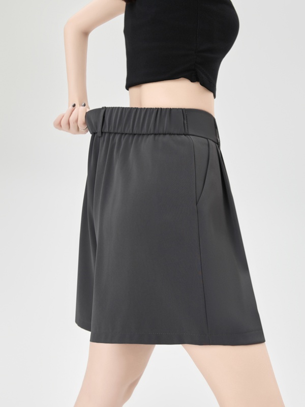 Black high waist shorts loose summer business suit for women