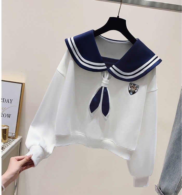 Autumn college style tops loose hoodie for women