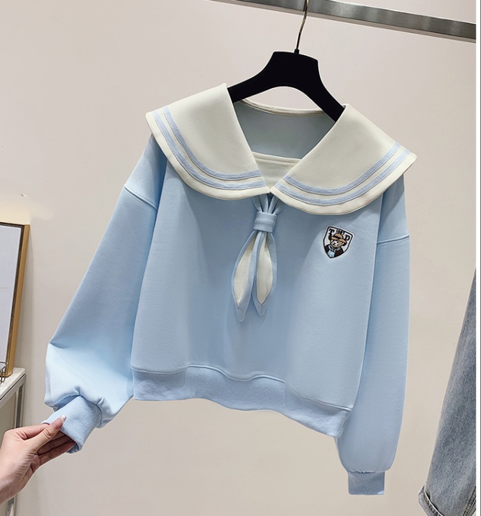 Autumn college style tops loose hoodie for women