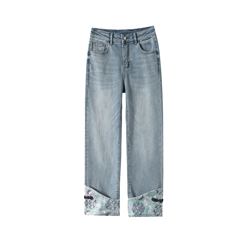 Temperament high waist jeans spring and autumn nine pants