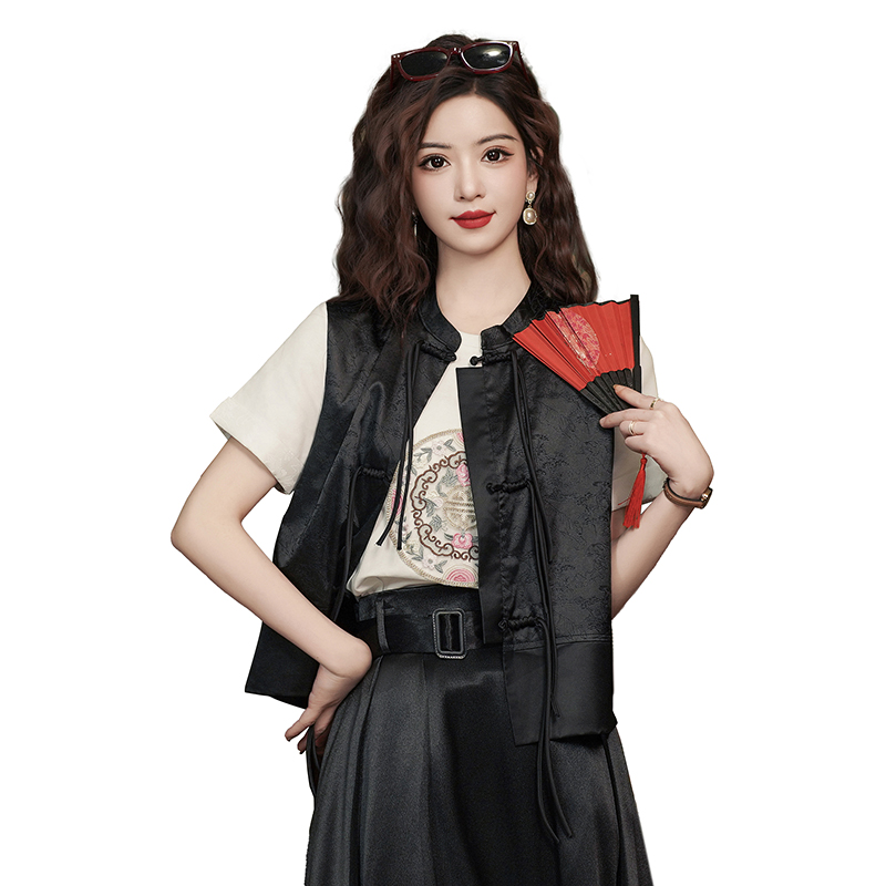 Chinese style tops summer waistcoat for women