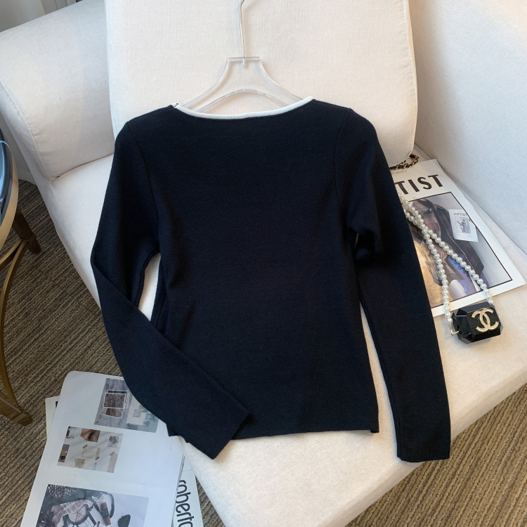 Round neck sweater autumn T-shirt for women